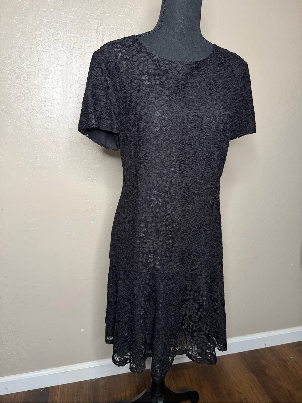 CeCe Black Lace Midi Dress
